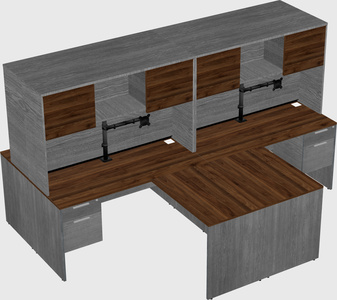 Quad l-shaped office desks
