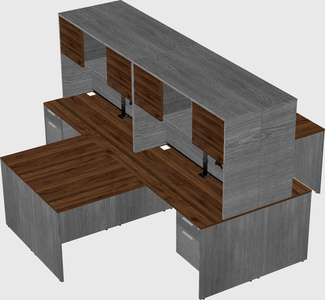 Quad l-shaped office desks