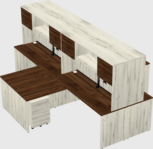 Quad l-shaped office desks