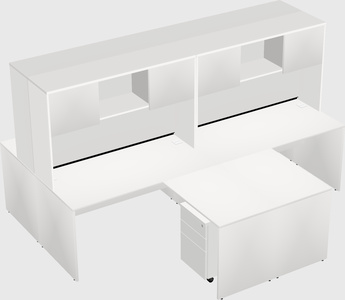 Quad l-shaped office desks