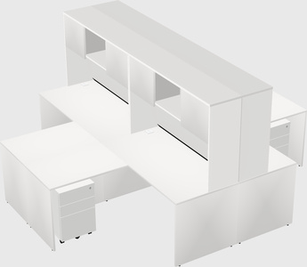 Quad l-shaped office desks