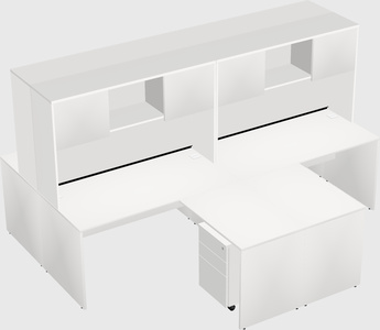 Quad l-shaped office desks