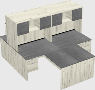 Quad l-shaped office desks