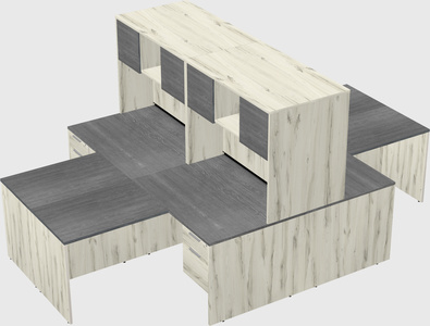 Quad l-shaped office desks