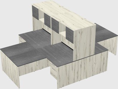 Quad l-shaped office desks
