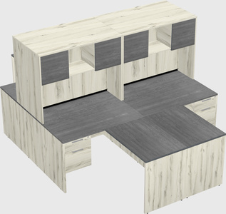 Quad l-shaped office desks