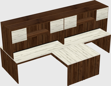 Quad l-shaped office desks