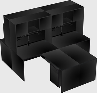 Quad l-shaped office desks