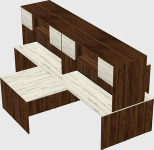 Quad l-shaped office desks