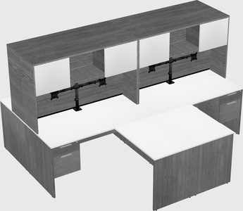 Quad l-shaped office desks