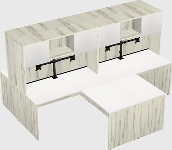 Quad l-shaped office desks