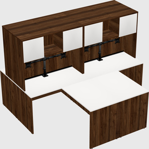 Quad l-shaped office desks
