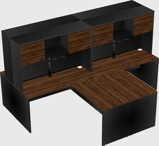 Quad l-shaped office desks