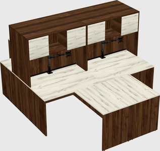 Quad l-shaped office desks
