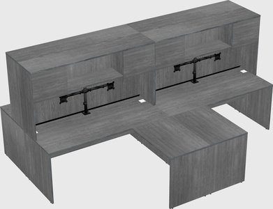 Quad l-shaped office desks