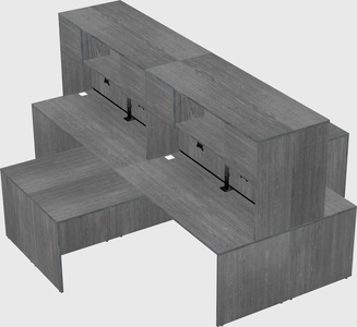 Quad l-shaped office desks