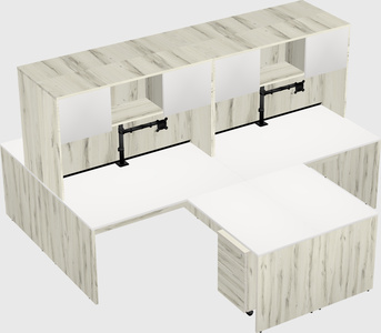 Quad l-shaped office desks