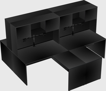 Quad l-shaped office desks