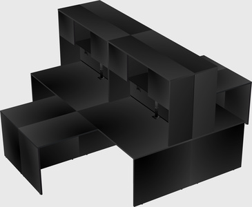 Quad l-shaped office desks