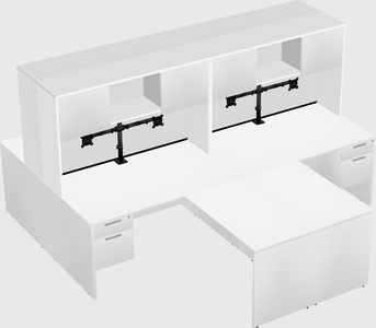 Quad l-shaped office desks