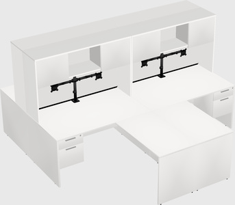 Quad l-shaped office desks