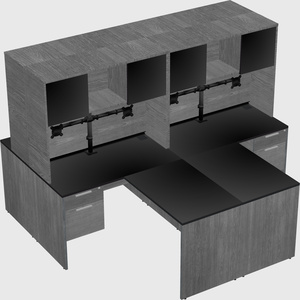 Quad l-shaped office desks