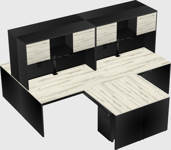 Quad l-shaped office desks