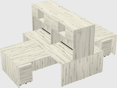 Quad l-shaped office desks