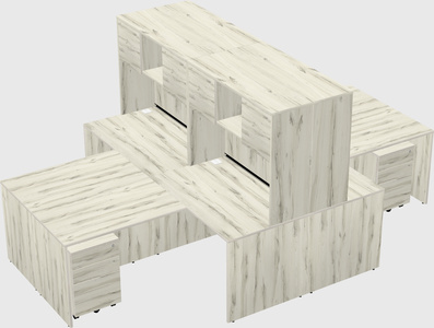 Quad l-shaped office desks