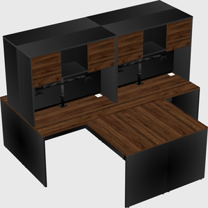 Quad l-shaped office desks