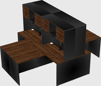 Quad l-shaped office desks