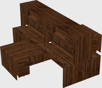 Quad l-shaped office desks
