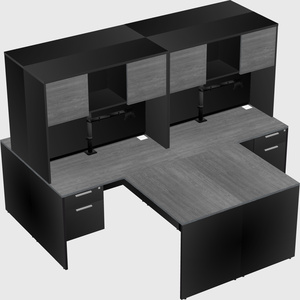 Quad l-shaped office desks