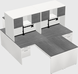 Quad l-shaped office desks