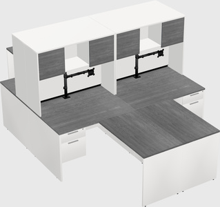 Quad l-shaped office desks