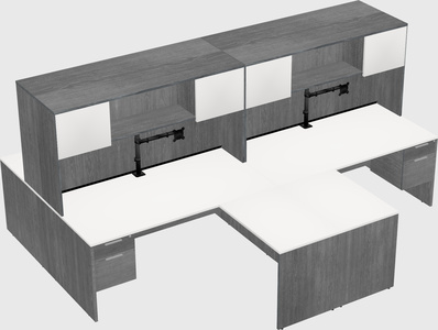 Quad l-shaped office desks