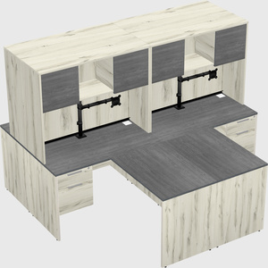 Quad l-shaped office desks