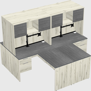 Quad l-shaped office desks