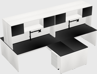 Quad l-shaped office desks