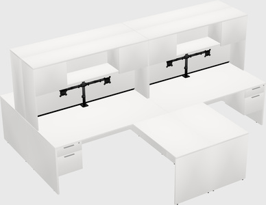 Quad l-shaped office desks