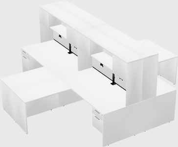 Quad l-shaped office desks