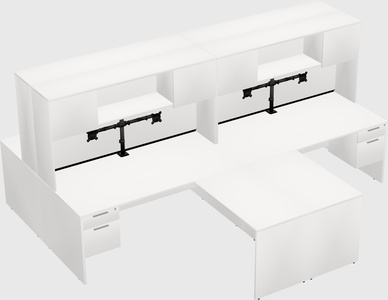 Quad l-shaped office desks