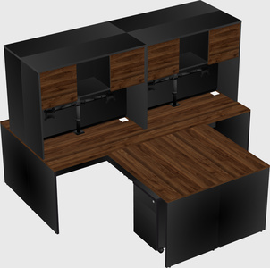 Quad l-shaped office desks
