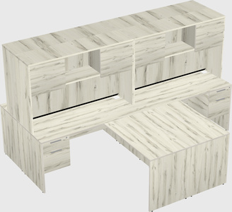Quad l-shaped office desks