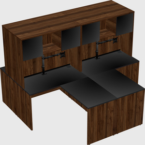 Quad l-shaped office desks