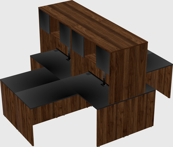 Quad l-shaped office desks