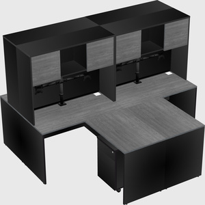 Quad l-shaped office desks