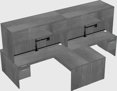 Quad l-shaped office desks
