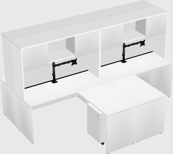 Quad l-shaped office desks