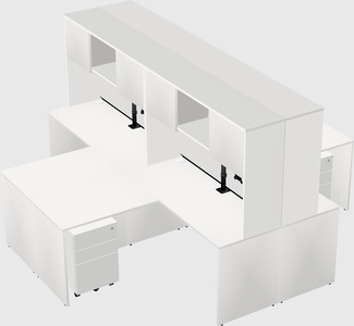Quad l-shaped office desks